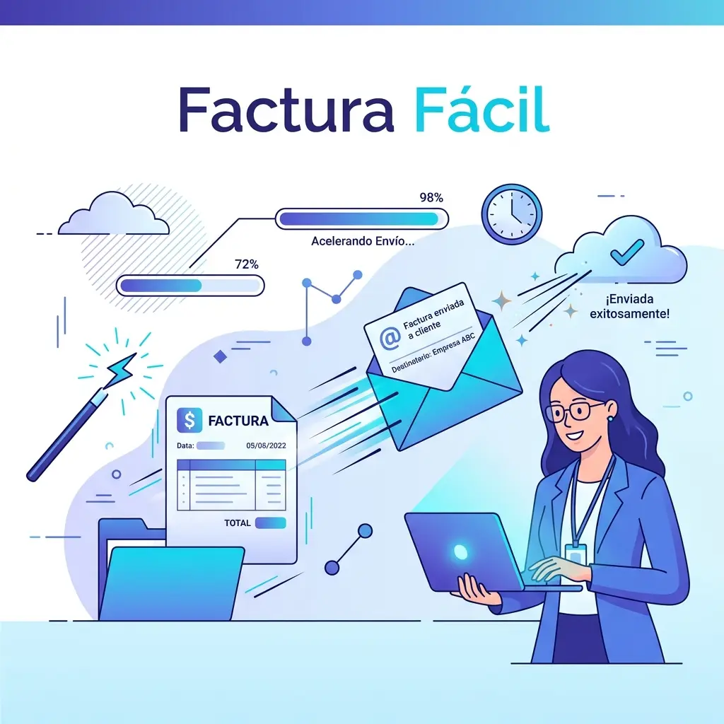 Ilustración del flujo simplificado de facturación con RFC y correo